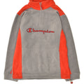 CHAMPION Boys Graphic Zip Neck Fleece Jumper 11-12 Years Grey Polyester | Vintage Champion | Thrift | Second-Hand Champion | Used Clothing | Messina Hembry 