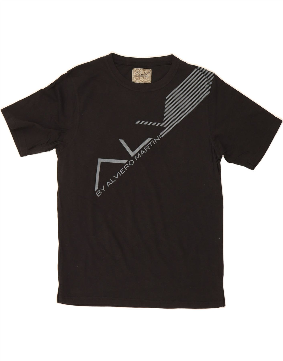 ALVIERO MARTINI Mens Graphic T-Shirt Top XL Black Cotton Vintage ALVIERO MARTINI and Second-Hand ALVIERO MARTINI from Messina Hembry 