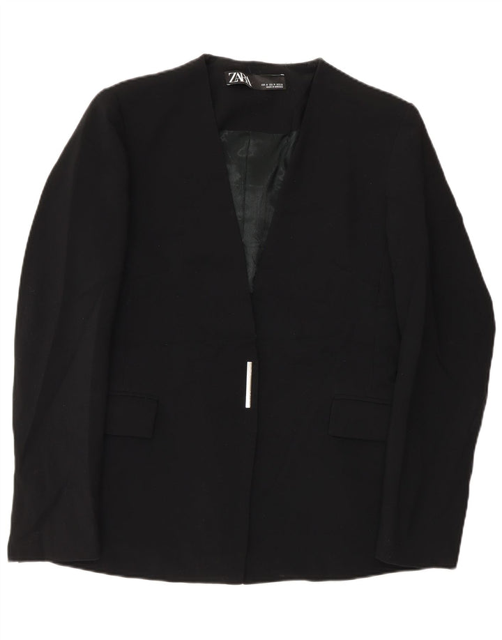 Zara Womens Blazer Jacket UK 12 Medium Black