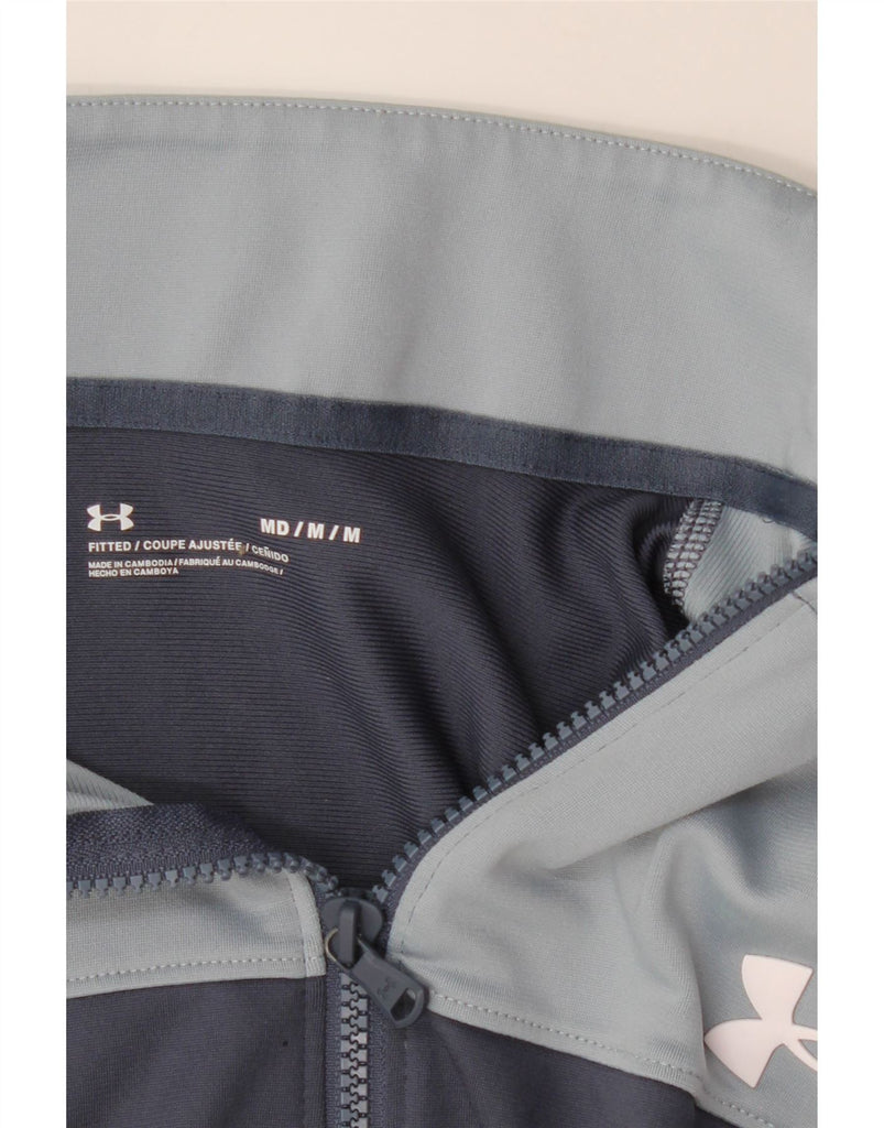UNDER ARMOUR Mens Tracksuit Top Jacket Medium Navy Blue Colourblock Vintage Under Armour and Second-Hand Under Armour from Messina Hembry 