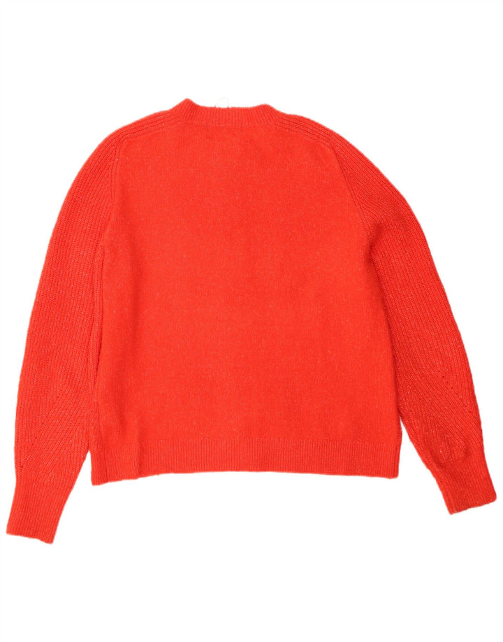 Marks & Spencer Womens Cardigan Sweater UK 14 Medium Orange Flecked Acrylic