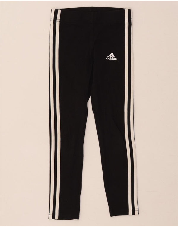 Adidas Girls Leggings 7-8 Years Black Cotton