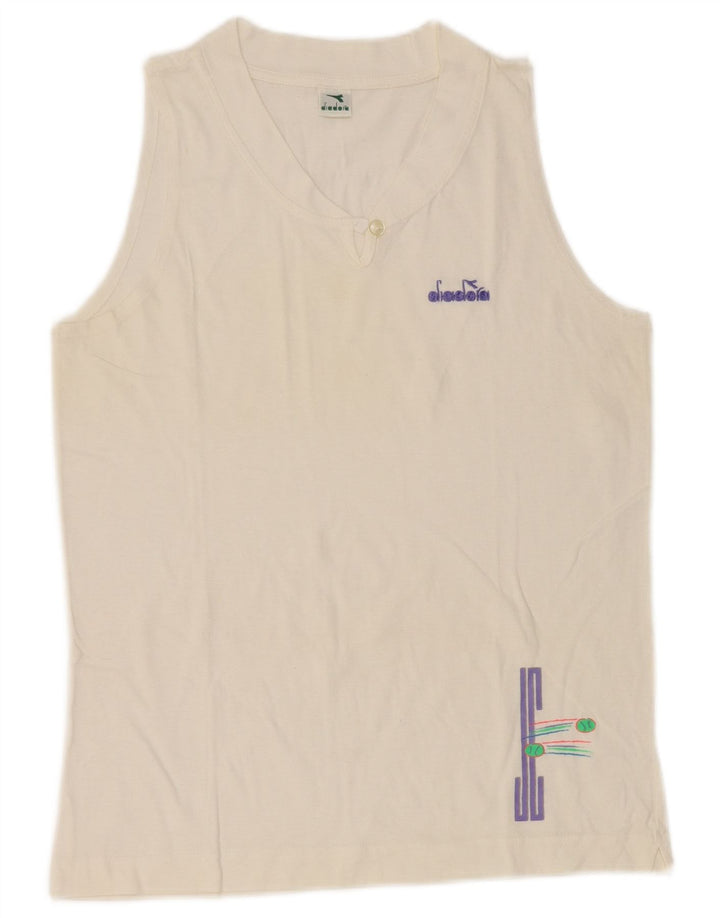 Diadora Womens Vest Top UK 12 Medium White