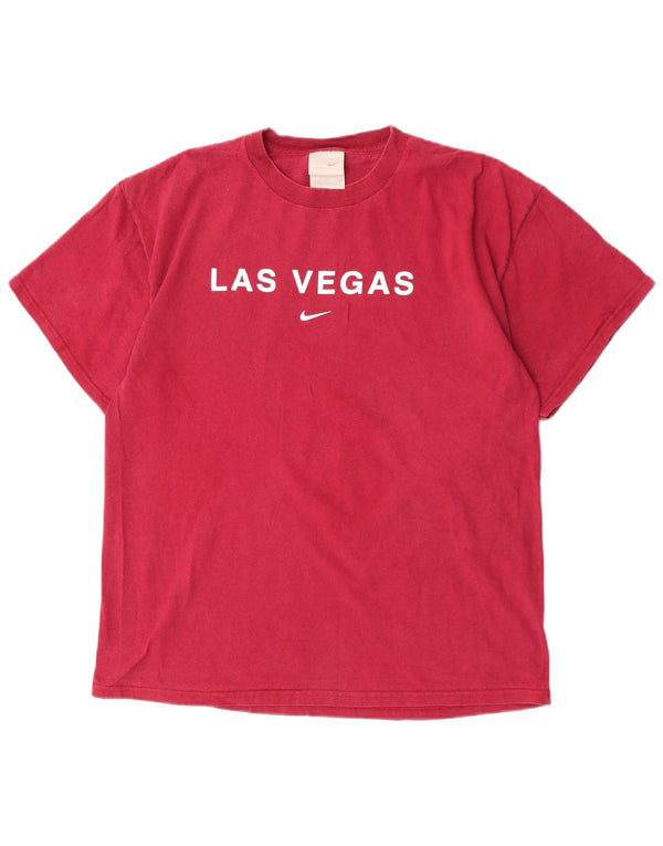 Nike Mens Las Vegas Graphic T-Shirt Top Large Maroon Cotton