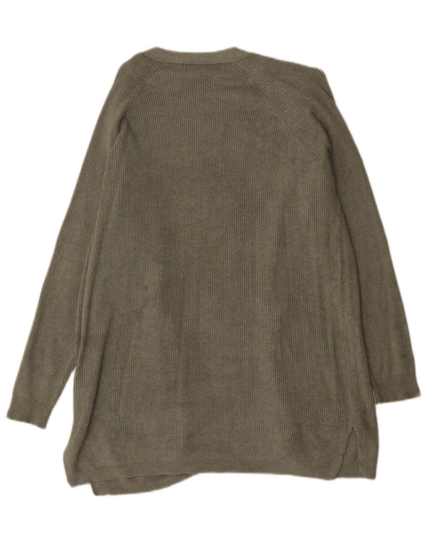 Marks & Spencer Womens Open Cardigan Sweater UK 14 Medium Green Viscose
