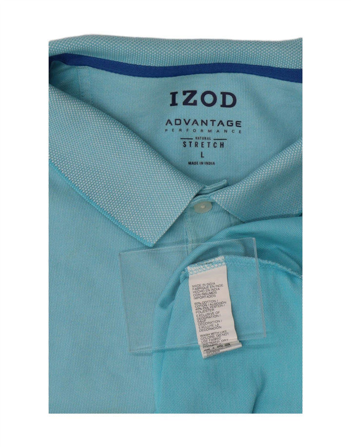IZOD Mens Polo Shirt Large Blue Cotton Vintage Izod and Second-Hand Izod from Messina Hembry 