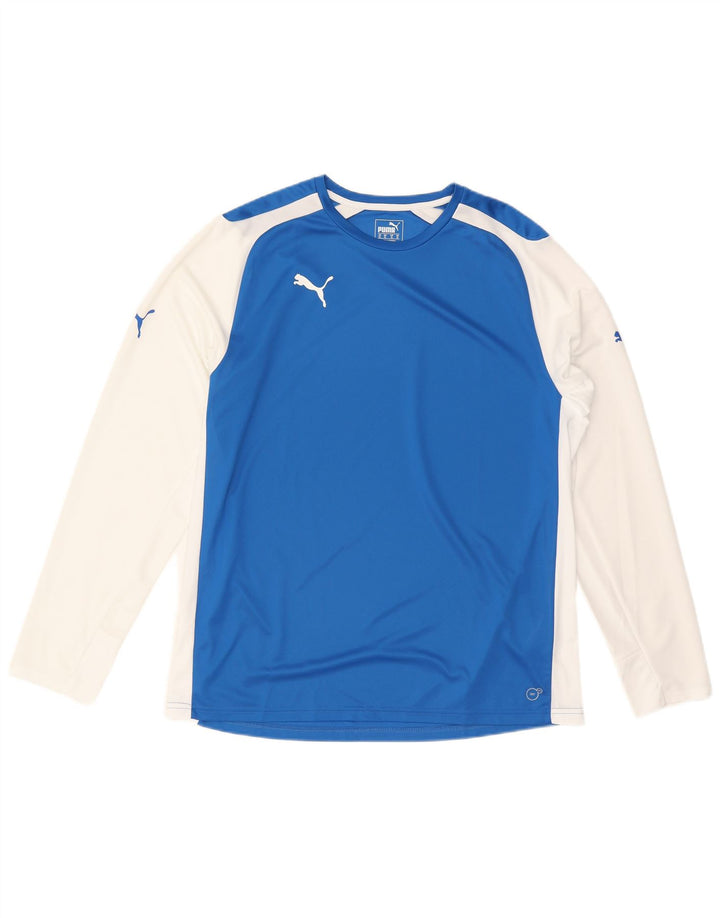 Puma Mens Top Long Sleeve XL Blue Colourblock Polyester