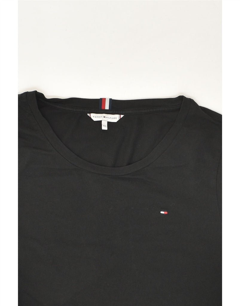 TOMMY HILFIGER Womens T-Shirt Top UK 20 2XL Black Cotton | Vintage Tommy Hilfiger | Thrift | Second-Hand Tommy Hilfiger | Used Clothing | Messina Hembry 