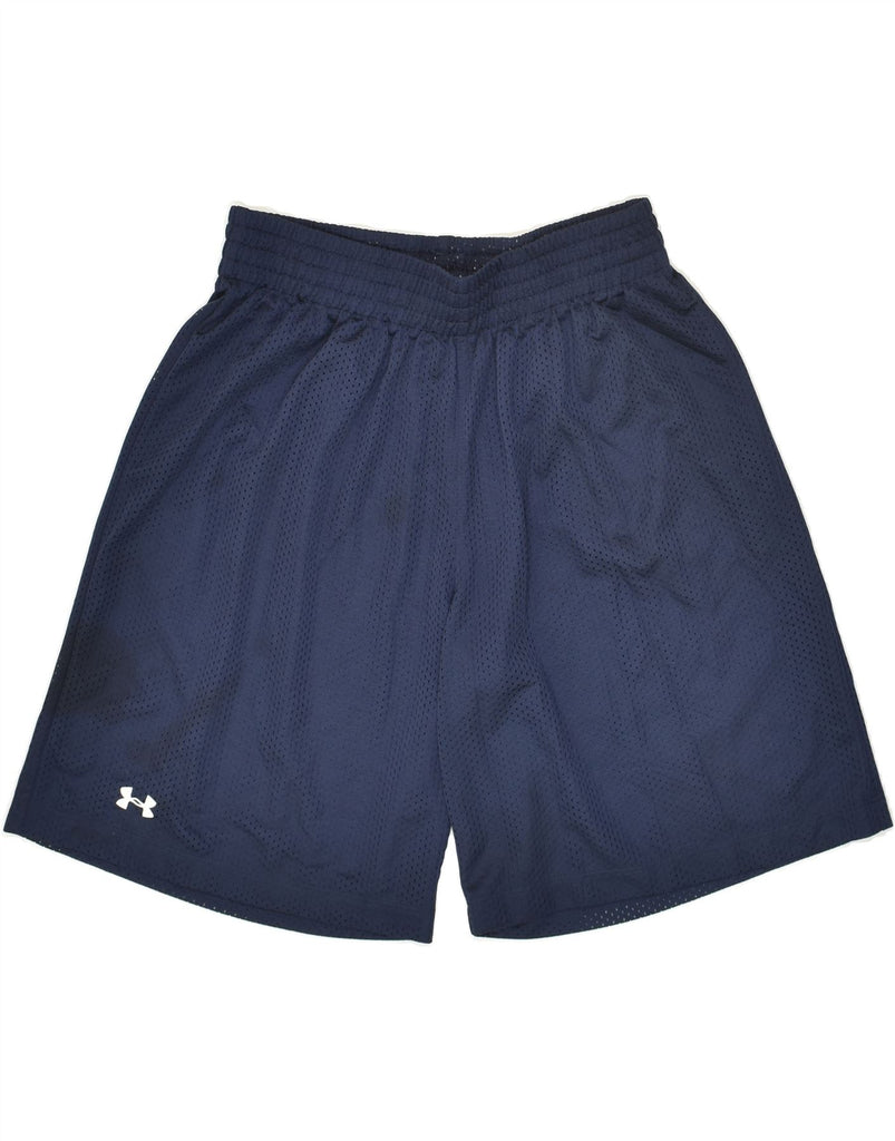 UNDER ARMOUR Mens Heat Gear Sport Shorts Medium Navy Blue Polyester | Vintage Under Armour | Thrift | Second-Hand Under Armour | Used Clothing | Messina Hembry 