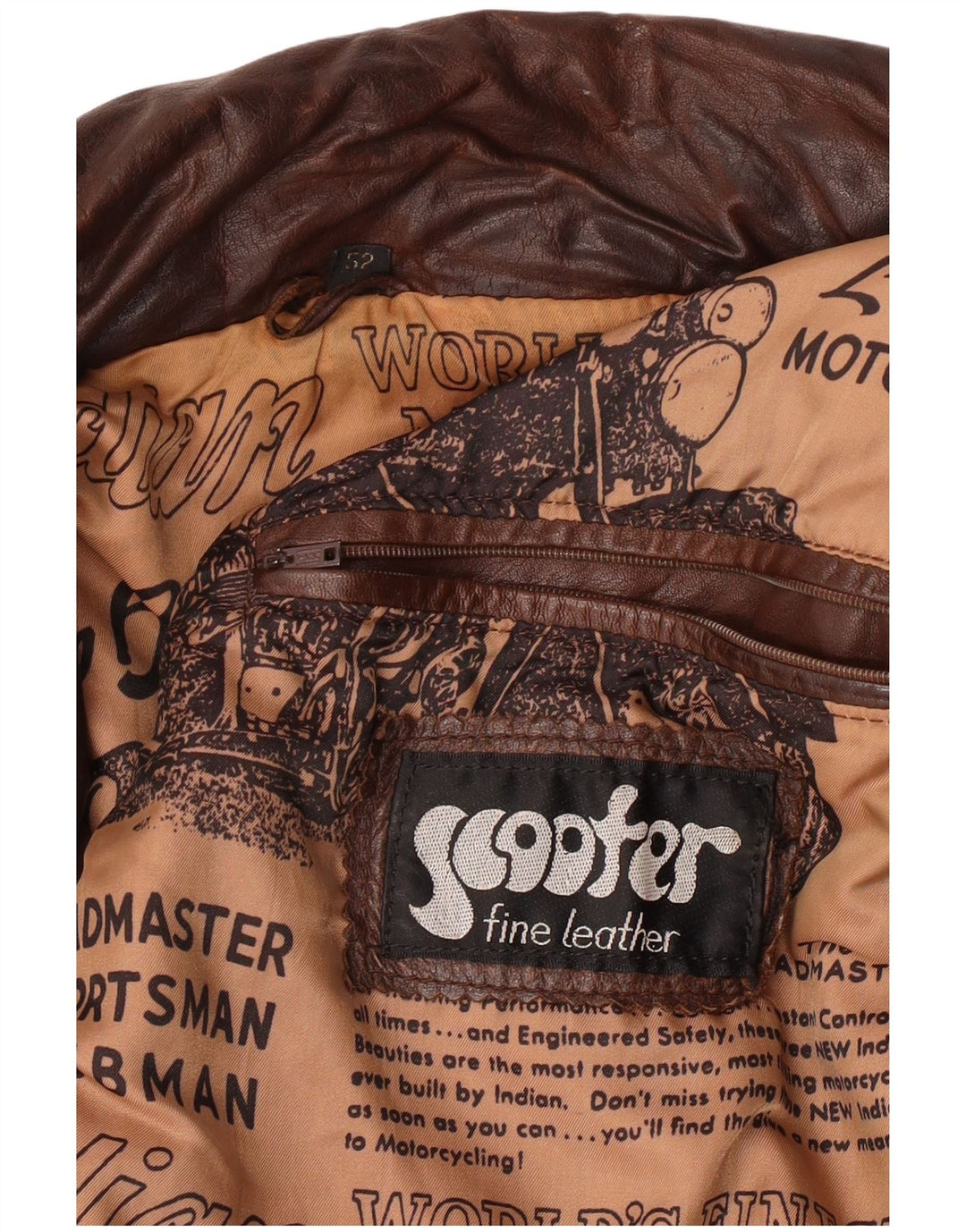 Scooter Mens Leather Jacket IT 52 XL Brown Leather