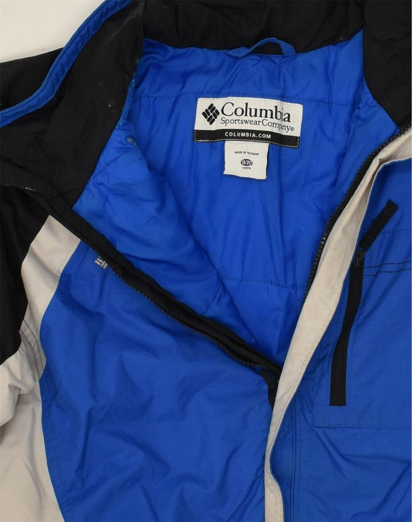 COLUMBIA Boys Windbreaker Jacket 15-16 Years Blue Colourblock Polyester | Vintage Columbia | Thrift | Second-Hand Columbia | Used Clothing | Messina Hembry 