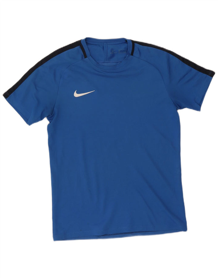 Nike Mens Dri Fit T-Shirt Top Medium Blue Colourblock Polyester