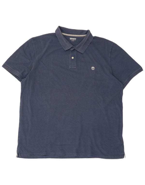 Timberland Mens Slim Fit Polo Shirt 2XL Blue Cotton