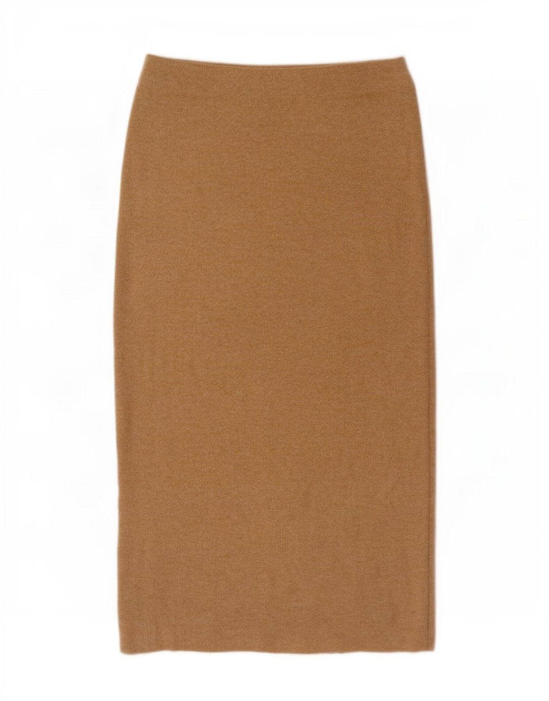 Zara Womens Knit Midi Skirt Small W26 Beige Polyester