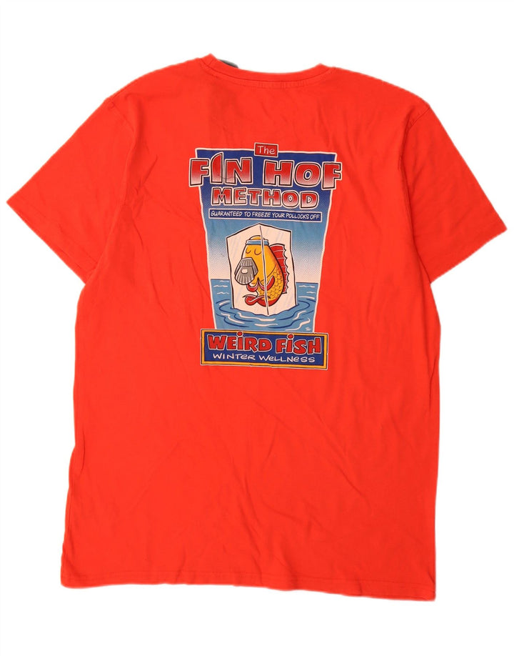 Weird Fish Mens Graphic T-Shirt Top Medium Red Cotton