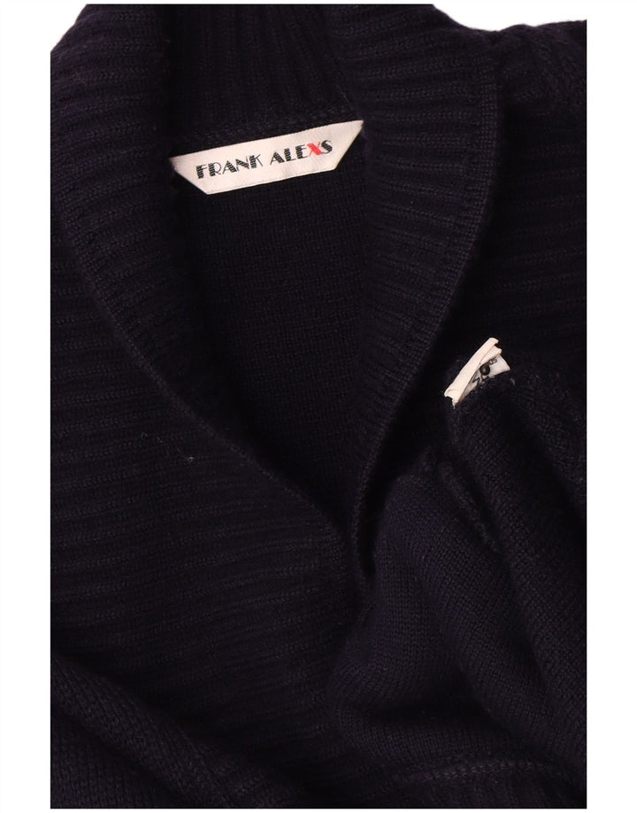 Frank Alexs Womens Cardigan Sweater IT 52 2XL Navy Blue Wool