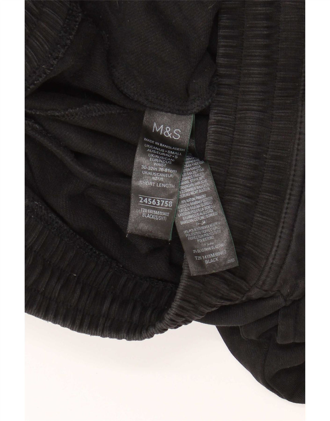 Marks & Spencer Mens Tracksuit Trousers Small Black Cotton