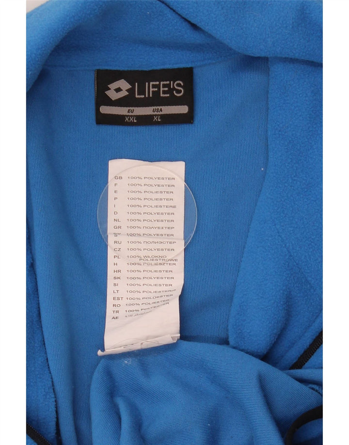 Lotto Mens Zip Neck Fleece Jumper 2XL Blue Polyester