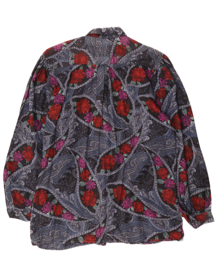 VINTAGE Womens Shirt UK 16 Large Multicoloured Floral