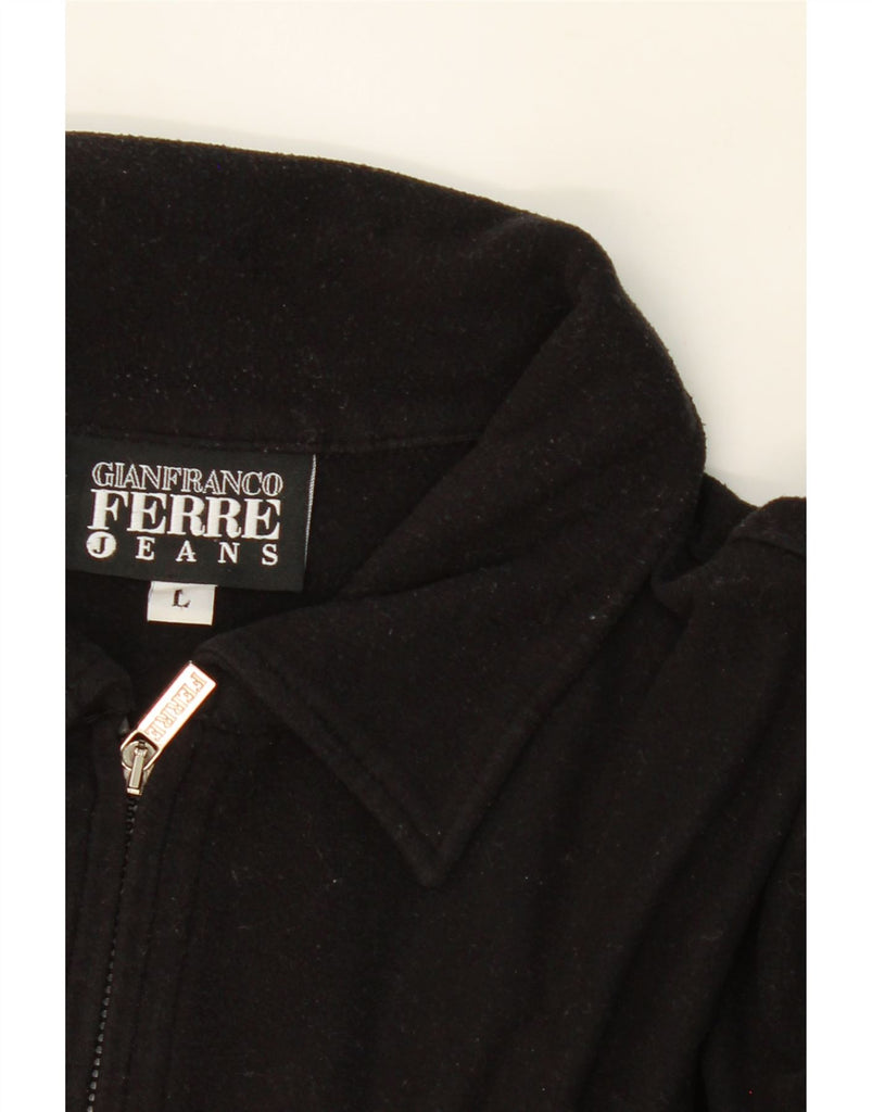 GIANFRANCO FERRE Mens Long Sleeve Polo Shirt Large Black Vintage Gianfranco Ferre and Second-Hand Gianfranco Ferre from Messina Hembry 