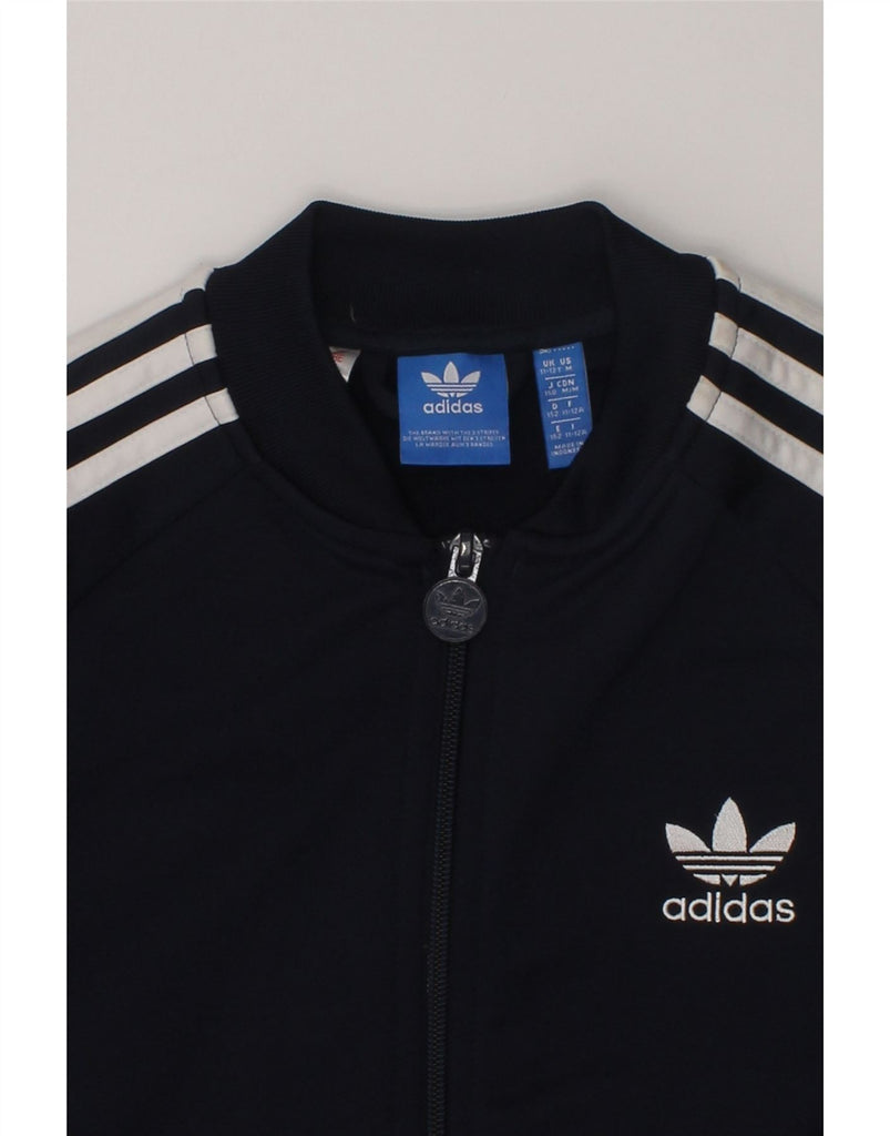 ADIDAS Boys Tracksuit Top Jacket 11-12 Years Navy Blue Polyester | Vintage Adidas | Thrift | Second-Hand Adidas | Used Clothing | Messina Hembry 