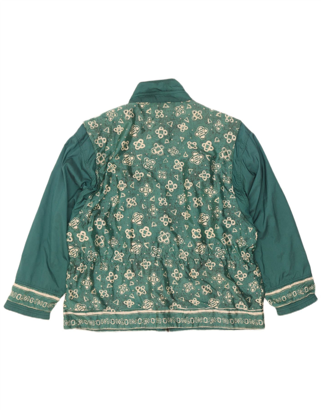Logo Mens Rain Jacket UK 40 Large Green Floral Polyamide