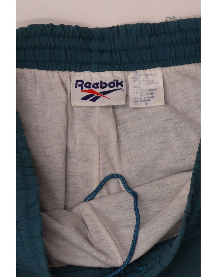 Reebok Mens Tracksuit Trousers Joggers Large  Blue Nylon