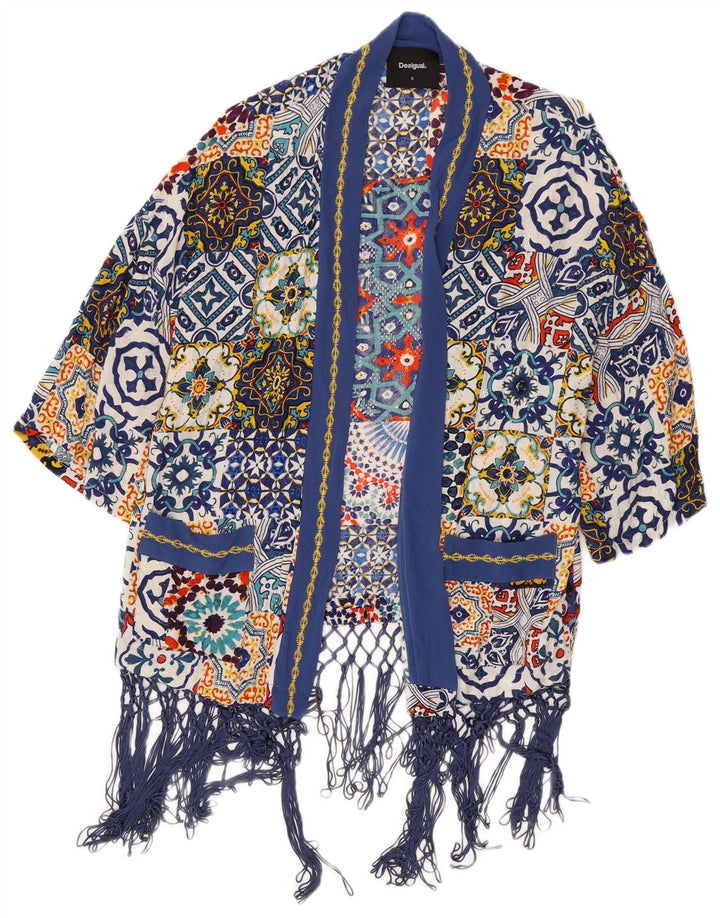 Desigual Womens Oversized Cardigan Top UK 10 Small Multicoloured Viscose