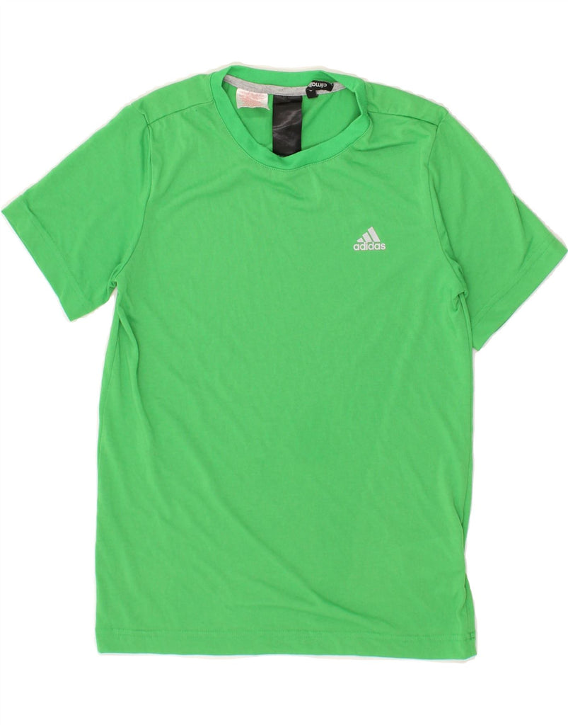 ADIDAS Boys Climalite Graphic T-Shirt Top 11-12 Years Green Polyester | Vintage Adidas | Thrift | Second-Hand Adidas | Used Clothing | Messina Hembry 