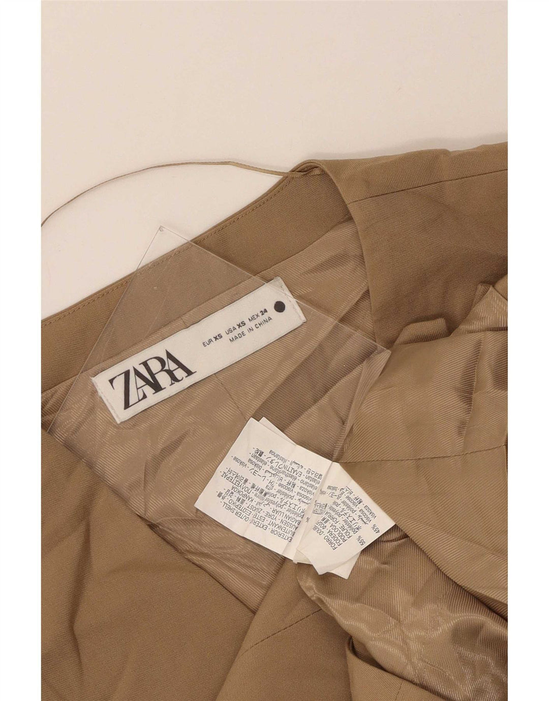 Zara Womens Waistcoat UK 6 XS Beige Polyester