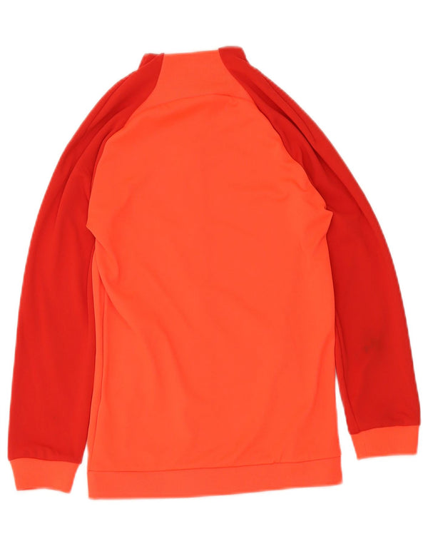 Nike Girls Dri Fit Tracksuit Top Jacket 8-9 Years Small Red Colourblock