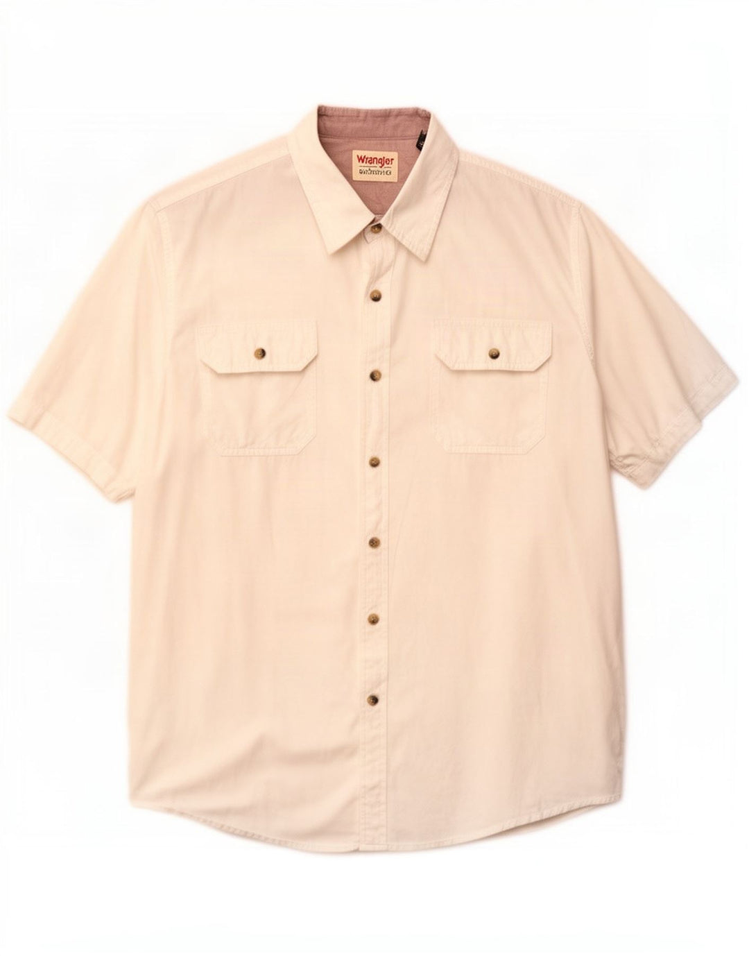 Wrangler Mens Short Sleeve Shirt Large White Cotton