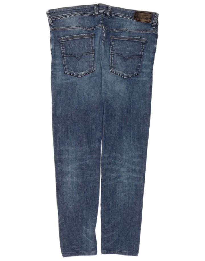 Diesel Mens Thanaz Slim Jeans W34 L30 Blue Cotton