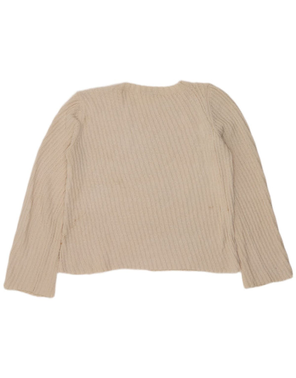 Zara Womens Boat Neck Jumper Sweater UK 16 Large Off White