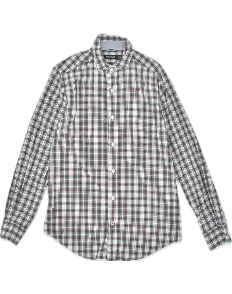 NAUTICA Mens Shirt Medium Grey Check Cotton | Vintage Nautica | Thrift | Second-Hand Nautica | Used Clothing | Messina Hembry 