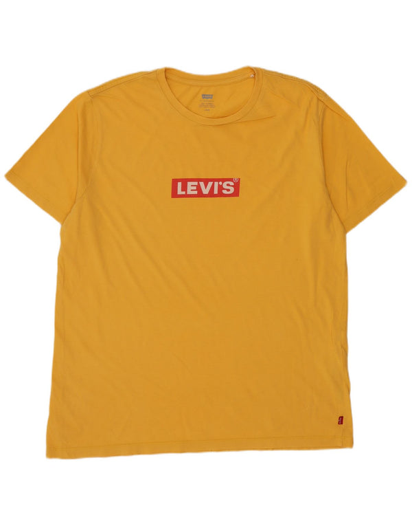 Levi's Mens Graphic T-Shirt Top Large Yellow Cotton