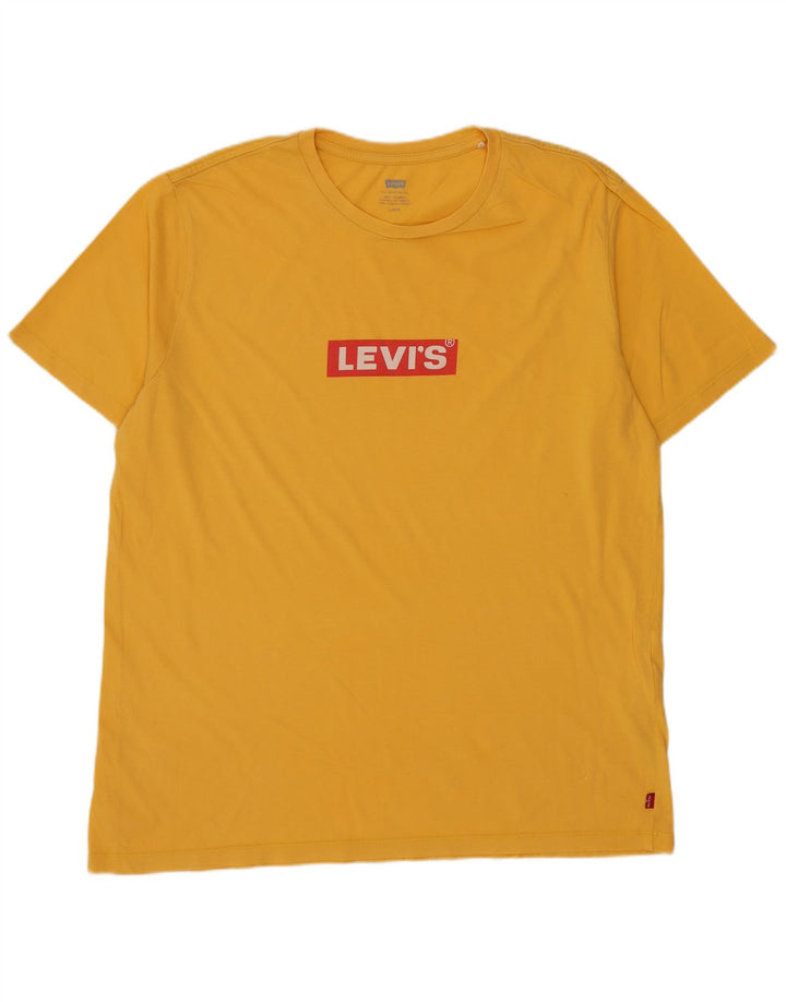 Levi's Mens Graphic T-Shirt Top Large Yellow Cotton