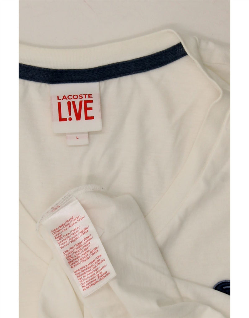 LACOSTE Boys T-Shirt Top 15-16 Years Large White Cotton Vintage Lacoste and Second-Hand Lacoste from Messina Hembry 