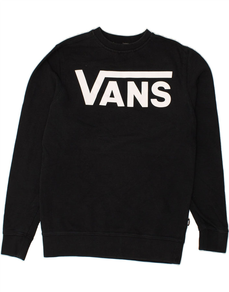 VANS Mens Graphic Sweatshirt Jumper XS Black Cotton | Vintage Vans | Thrift | Second-Hand Vans | Used Clothing | Messina Hembry 