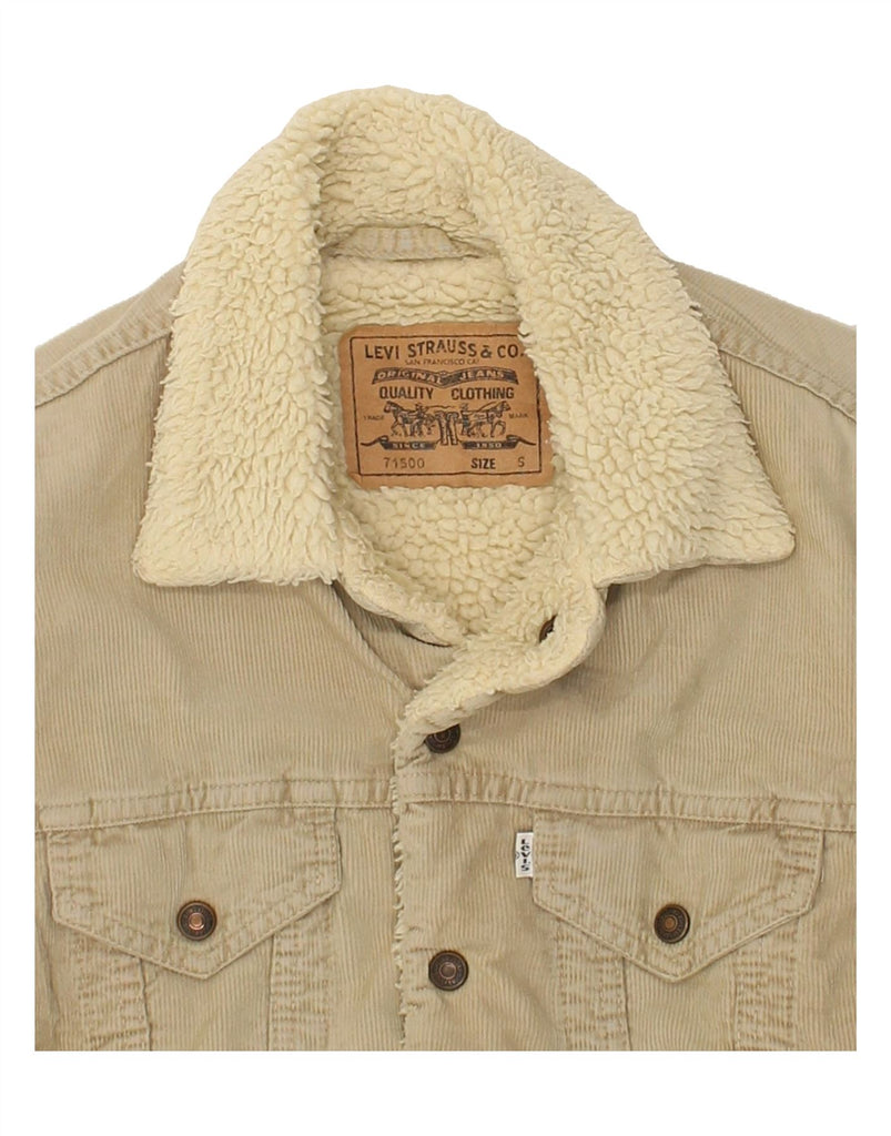 LEVI'S Mens Corduroy Sherpa Jacket UK 36 Small Beige Cotton | Vintage Levi's | Thrift | Second-Hand Levi's | Used Clothing | Messina Hembry 