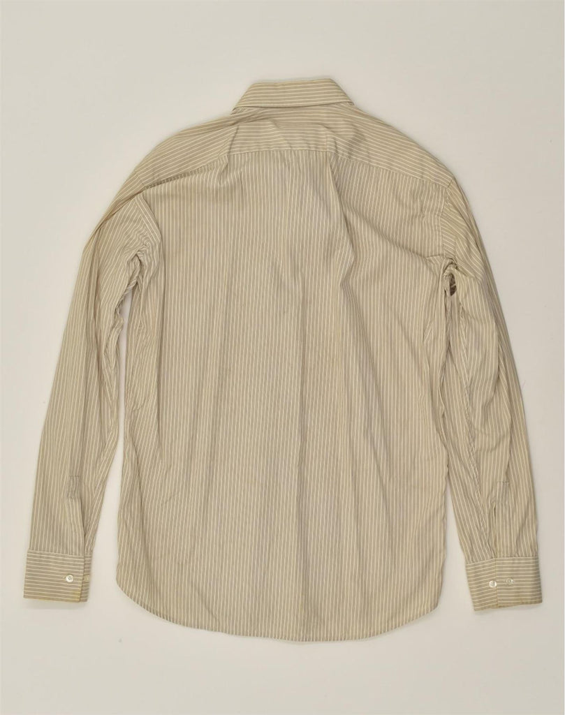 HUGO BOSS Mens Shirt Size 41 16 Large Beige Striped Cotton | Vintage Hugo Boss | Thrift | Second-Hand Hugo Boss | Used Clothing | Messina Hembry 