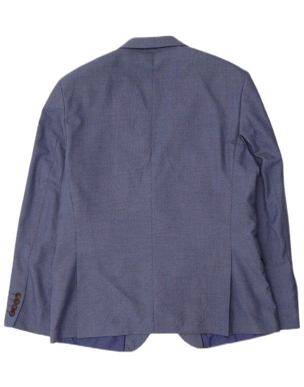 Marks & Spencer Mens Tailored Fit 2 Button Blazer Jacket UK 42 Large Blue