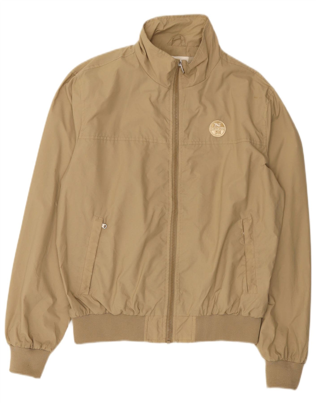 North Sails Mens Bomber Jacket UK 38 Medium Khaki Polyamide