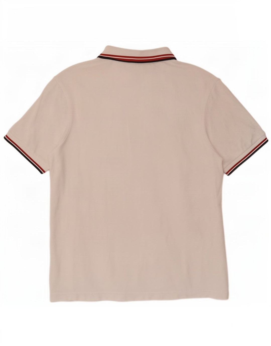 Fred Perry Mens Polo Shirt 2XL White Striped Cotton
