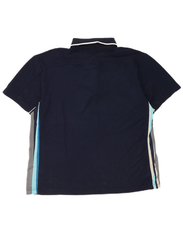 Fila Mens Polo Shirt Large Navy Blue Cotton