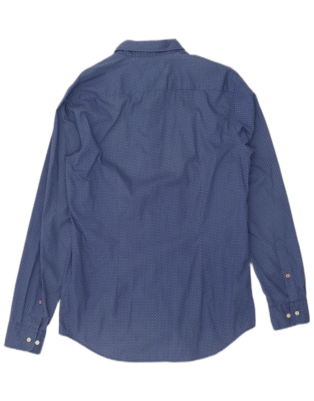 TOMMY HILFIGER Mens Slim Fit Shirt Large Blue Geometric Cotton