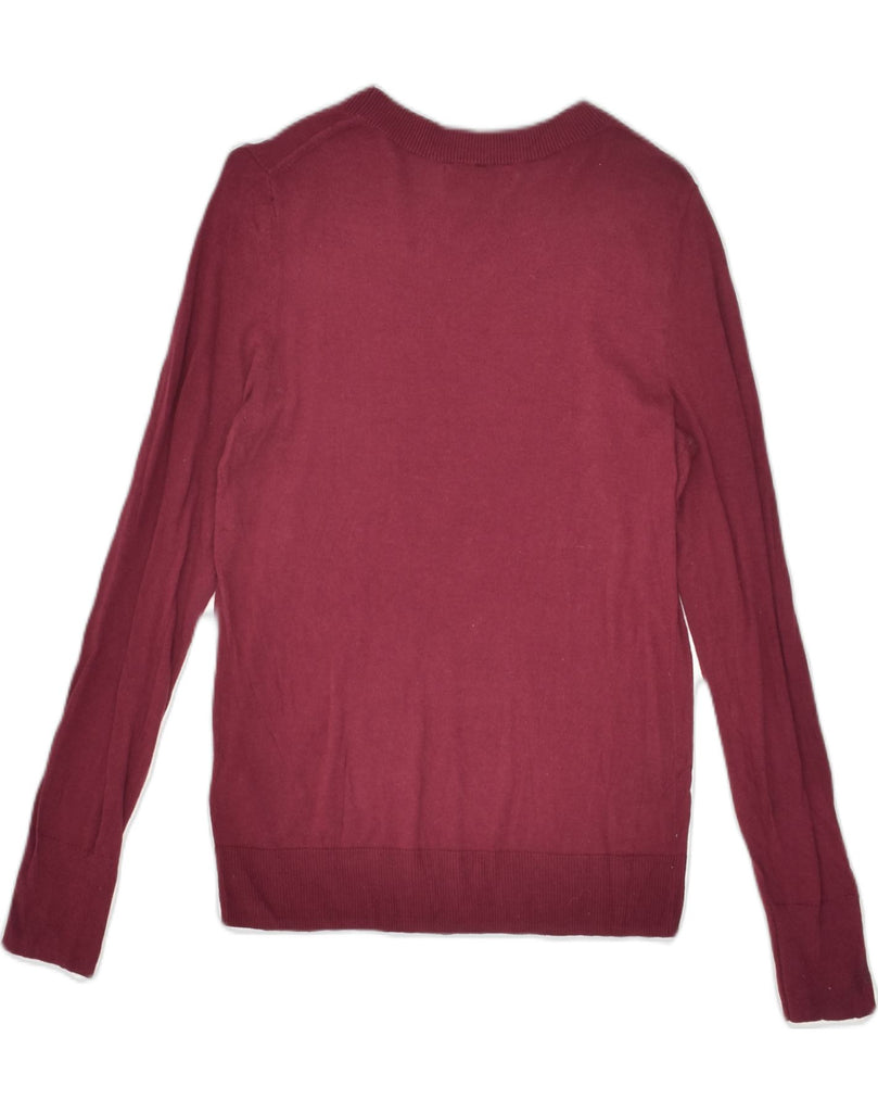 BANANA REPUBLIC Womens Crew Neck Jumper Sweater UK 10 Small Maroon Cotton | Vintage Banana Republic | Thrift | Second-Hand Banana Republic | Used Clothing | Messina Hembry 