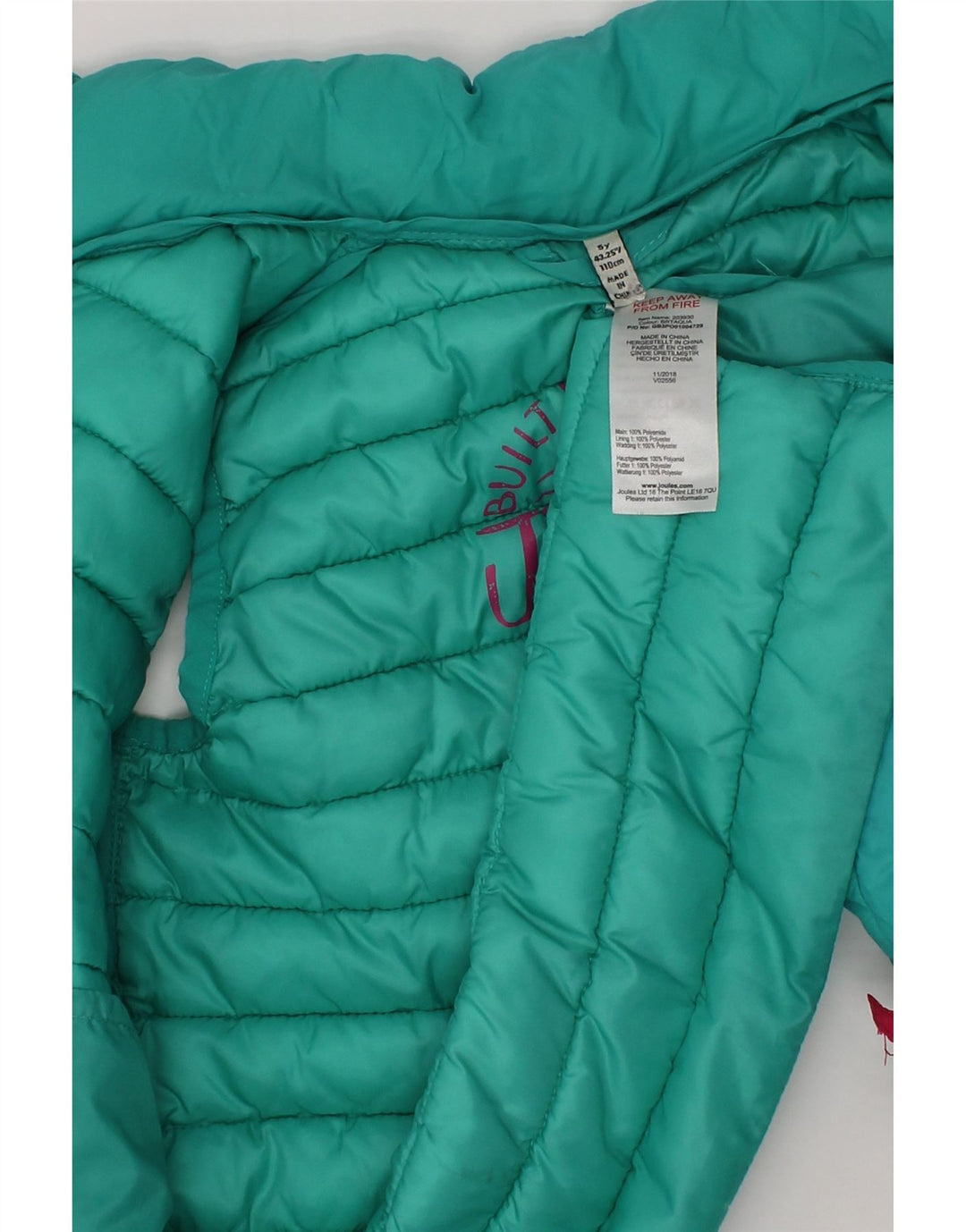 Joules Girls Padded Gilet 4-5 Years Turquoise Polyamide