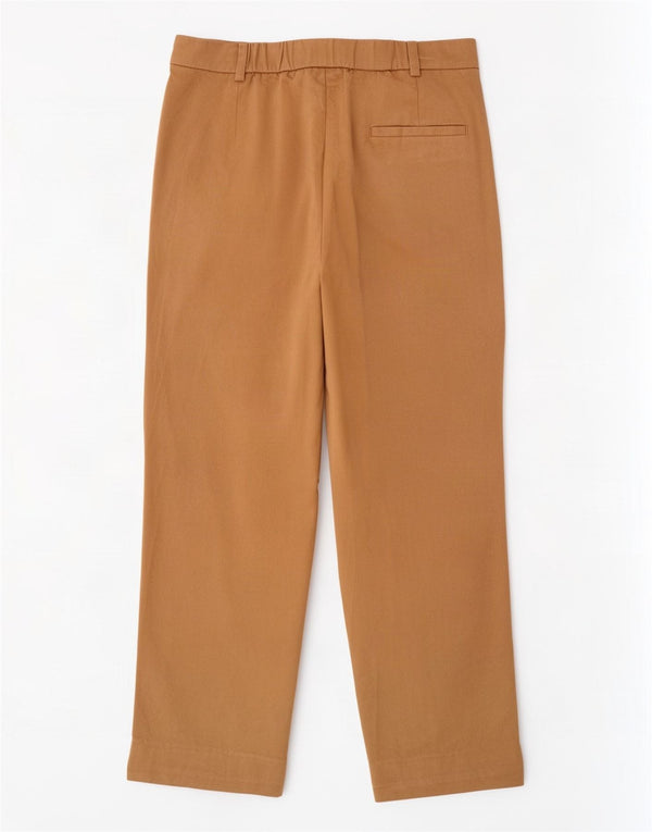 Marks & Spencer Womens Straight Cropped Trousers UK 10 Small W30 L26 Brown