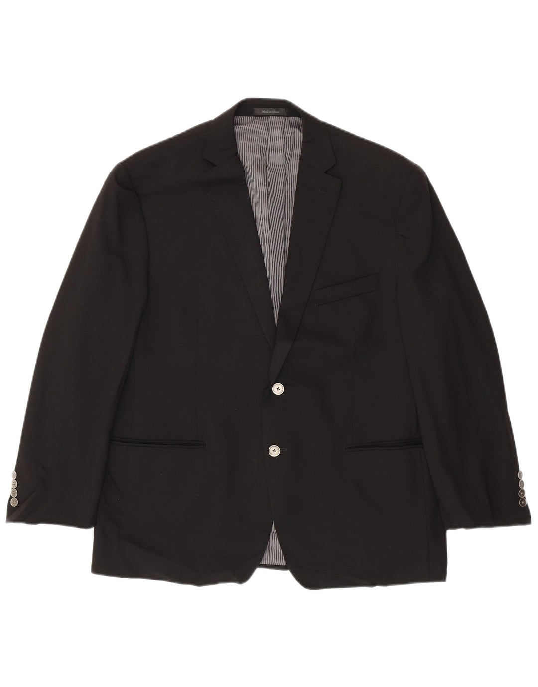 Calvin Klein Mens 2 Button Blazer Jacket UK 44 Large Black Wool